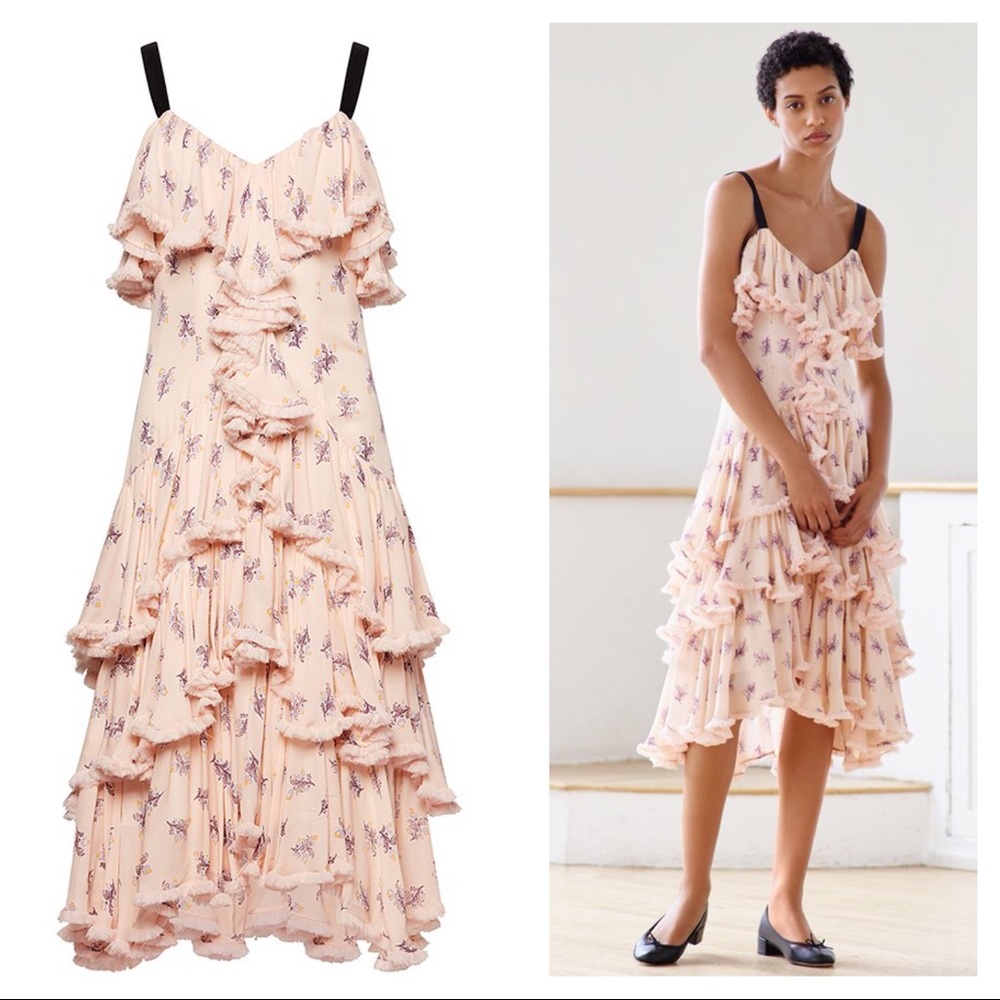 NEW cinq a sept Edie tiered ruffle dress